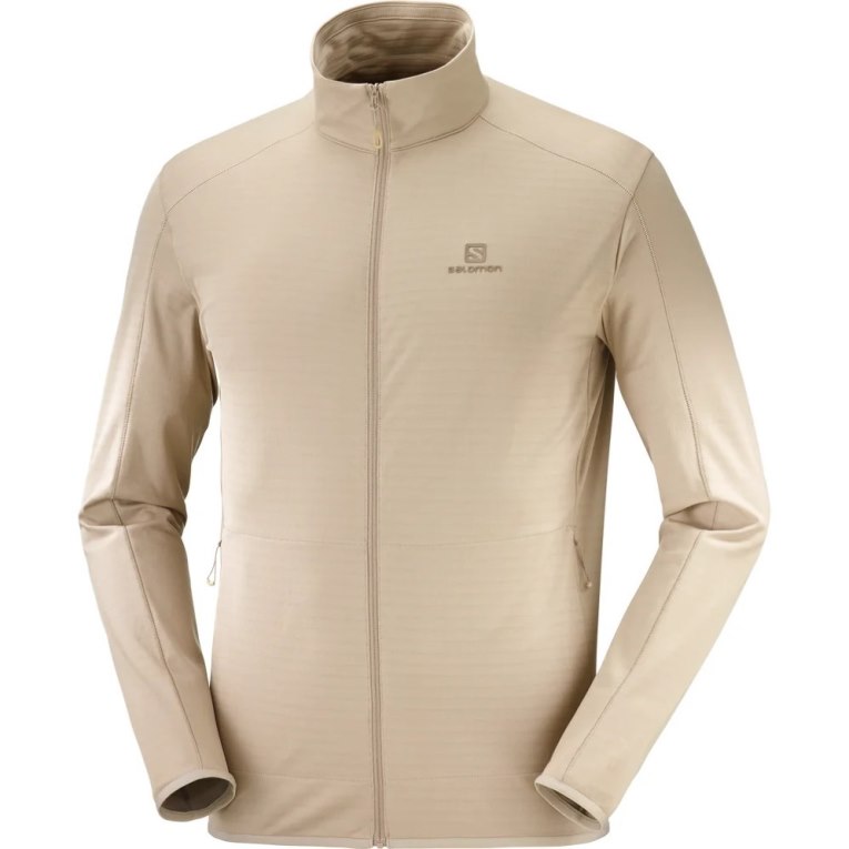 Pánské Bundy Salomon Essential Lightwarm Full Zip Béžový | CZ 61FAYPW